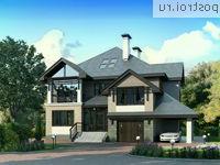 T-261-1P проект двухэтажного дома из пеноблоков с гаражом размером 16 на 17