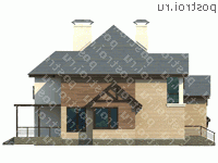 T-261-1P проект двухэтажного дома из пеноблоков с гаражом размером 16 на 17 - вид справа T-261-1P проект двухэтажного дома из пеноблоков с гаражом размером 16 на 17 - вид справа