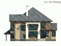 T-261-1P проект двухэтажного дома из пеноблоков с гаражом размером 16 на 17 - вид сзади T-261-1P проект двухэтажного дома из пеноблоков с гаражом размером 16 на 17 - вид сзади