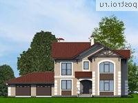 T-284-1P проект двухэтажного дома из пеноблоков с гаражом размером 15 на 20 