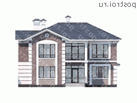 T-288-1P проект двухэтажного дома из пеноблоков размером 17 на 13 - вид спереди T-288-1P проект двухэтажного дома из пеноблоков размером 17 на 13 - вид спереди