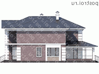 T-288-1P проект двухэтажного дома из пеноблоков размером 17 на 13 - вид слева T-288-1P проект двухэтажного дома из пеноблоков размером 17 на 13 - вид слева