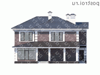 T-288-1P проект двухэтажного дома из пеноблоков размером 17 на 13 - вид сзади T-288-1P проект двухэтажного дома из пеноблоков размером 17 на 13 - вид сзади