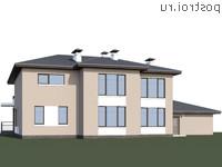 T-389-1K проект двухэтажного дома из кирпича с гаражом размером 21 на 16