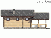 U-047-1D проект одноэтажной деревянной бани из бруса размером 12 на 8  - вид справа