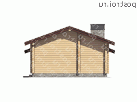 U-047-1D проект одноэтажной деревянной бани из бруса размером 12 на 8  - вид сзади