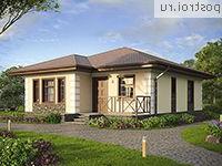 U-066-1P проект одноэтажного дома из пеноблока размером 11 на 9