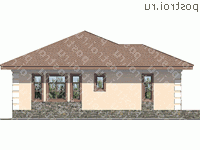 U-066-1P проект одноэтажного дома из пеноблока размером 11 на 9 - вид справа