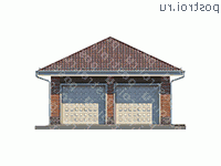 U-067-1P проект одноэтажного гаража из пеноблока размером 7 на 11  - вид спереди
