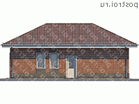 U-067-1P проект одноэтажного гаража из пеноблока размером 7 на 11  - вид слева