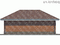 U-067-1P проект одноэтажного гаража из пеноблока размером 7 на 11  - вид справа