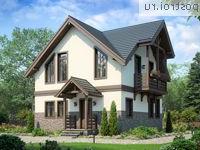 U-085-1P проект одноэтажного дома из пеноблока с мансардой размером 8 на 8 