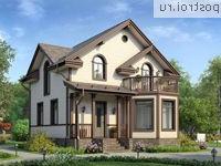 U-089-1D проект одноэтажного деревянного дома из бруса с мансардой размером 9 на 8 