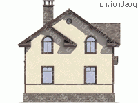 U-089-1D проект одноэтажного деревянного дома из бруса с мансардой размером 9 на 8  - вид сзади