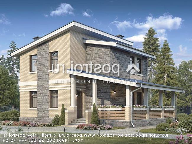 U-093-1P проект двухэтажного коттеджа из пеноблока размером 8 на 8