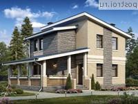 U-093-2P проект двухэтажного коттеджа из пеноблока размером 8 на 8