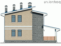 U-093-2P проект двухэтажного коттеджа из пеноблока размером 8 на 8 - вид справа U-093-2P проект двухэтажного коттеджа из пеноблока размером 8 на 8 - вид справа