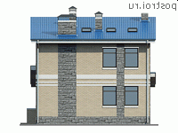 U-093-2P проект двухэтажного коттеджа из пеноблока размером 8 на 8 - вид сзади U-093-2P проект двухэтажного коттеджа из пеноблока размером 8 на 8 - вид сзади