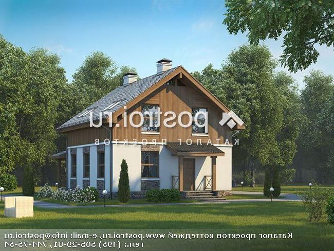 U-107-1P проект двухэтажного коттеджа из пенобетона размером 9 на 9