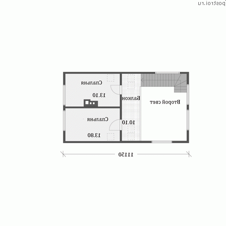 U-109-1D проект одноэтажного деревянного коттеджа из бруса с мансардой и гаражом размером 16 на 7 - мансарда