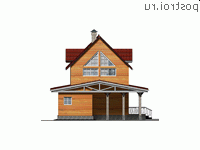 U-109-1D проект одноэтажного деревянного коттеджа из бруса с мансардой и гаражом размером 16 на 7 - вид справа