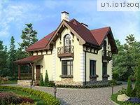 U-110-1P проект одноэтажного коттеджа из пенобетона с мансардой размером 9 на 9