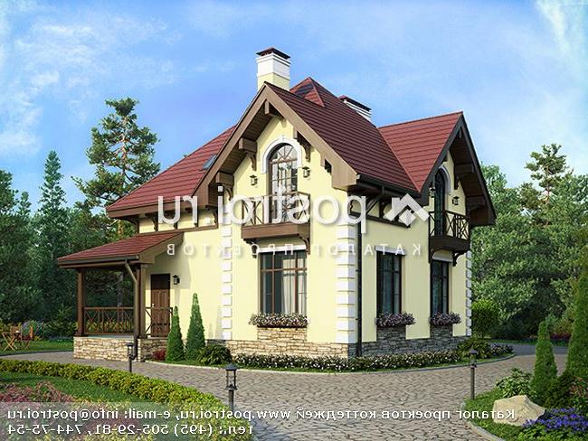 U-110-1P проект одноэтажного коттеджа из пенобетона с мансардой размером 9 на 9