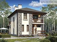 U-117-1P проект двухэтажного коттеджа из пенобетона размером 11 на 8
