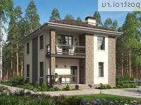 U-117-3P проект двухэтажного коттеджа из пенобетона размером 10 на 8 