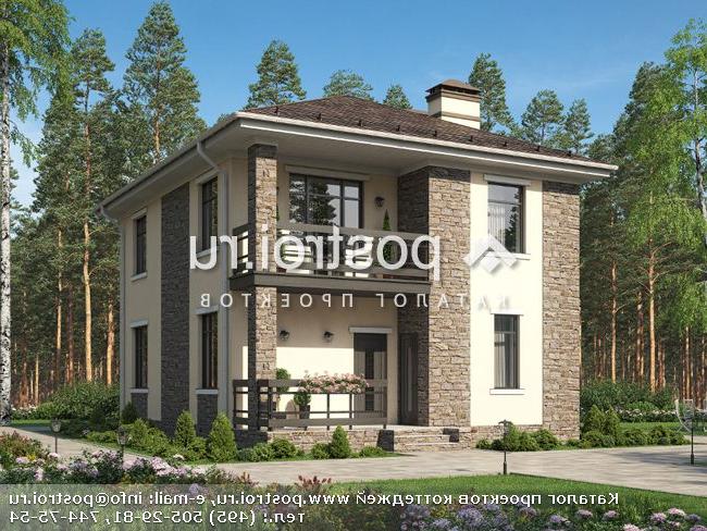 U-117-3P проект двухэтажного коттеджа из пенобетона размером 10 на 8 