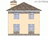 U-117-3P проект двухэтажного коттеджа из пенобетона размером 10 на 8  - вид сзади