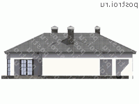 U-119-1K проект одноэтажного коттеджа из кирпича размером 12 на 17  - вид справа
