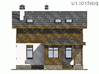 U-119-1P проект одноэтажного дома из газобетона с мансардой размером 9 на 9 - вид спереди U-119-1P проект одноэтажного дома из газобетона с мансардой размером 9 на 9 - вид спереди