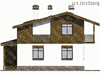 U-119-1P проект одноэтажного дома из газобетона с мансардой размером 9 на 9 - вид слева U-119-1P проект одноэтажного дома из газобетона с мансардой размером 9 на 9 - вид слева