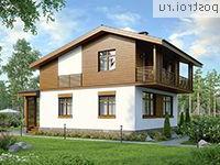 U-119-1P проект одноэтажного дома из газобетона с мансардой размером 9 на 9 