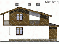 U-119-1P проект одноэтажного дома из газобетона с мансардой размером 9 на 9 - вид справа U-119-1P проект одноэтажного дома из газобетона с мансардой размером 9 на 9 - вид справа
