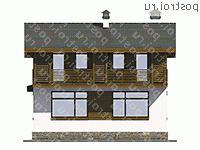 U-119-1P проект одноэтажного дома из газобетона с мансардой размером 9 на 9 - вид сзади U-119-1P проект одноэтажного дома из газобетона с мансардой размером 9 на 9 - вид сзади