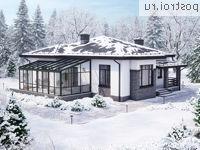 U-120-1P проект одноэтажного коттеджа из пенобетона размером 14 на 13