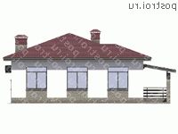 U-120-1P проект одноэтажного коттеджа из пенобетона размером 14 на 13 - вид сзади U-120-1P проект одноэтажного коттеджа из пенобетона размером 14 на 13 - вид сзади