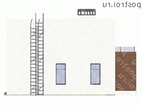 U-128-1P проект двухэтажного коттеджа из газобетона с гаражом размером 11 на 10 - вид слева