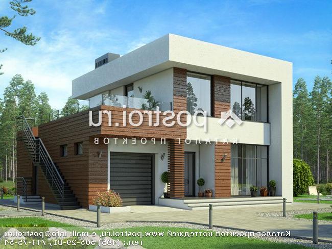 U-128-1P проект двухэтажного коттеджа из газобетона с гаражом размером 11 на 10