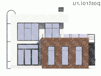 U-128-1P проект двухэтажного коттеджа из газобетона с гаражом размером 11 на 10 - вид сзади