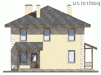 U-132-1K проект двухэтажного дома из кирпича размером 10 на 11 - вид справа