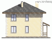 U-132-1K проект двухэтажного дома из кирпича размером 10 на 11 - вид сзади