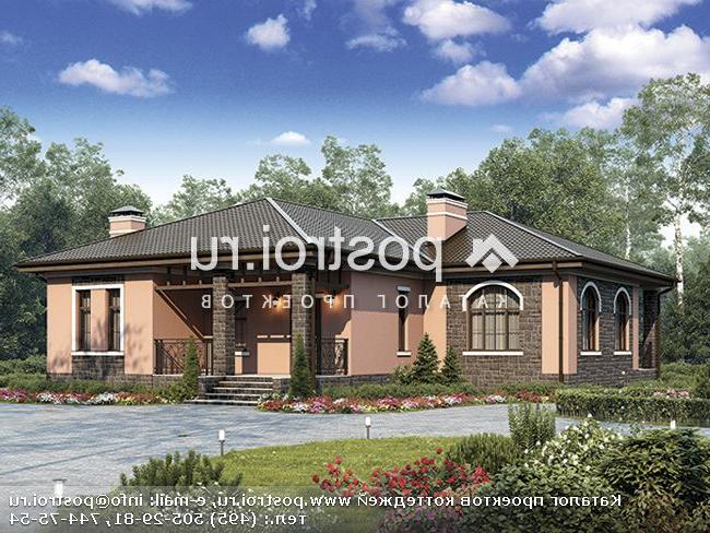 U-132-1P проект одноэтажного дома из пеноблоков размером 15 на 15