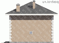 U-132-2K проект двухэтажного дома из кирпича размером 9 на 10  - вид сзади