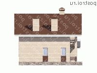 U-135-1P проект одноэтажного дома из газобетона с мансардой размером 9 на 12  - вид справа