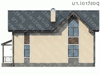 U-142-1P проект двухэтажного дома из газобетона размером 12 на 8 - вид слева