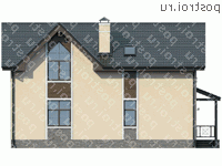 U-142-1P проект двухэтажного дома из газобетона размером 12 на 8 - вид справа