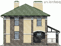 U-143-1P проект двухэтажного дома из газобетона размером 12 на 13  - вид спереди